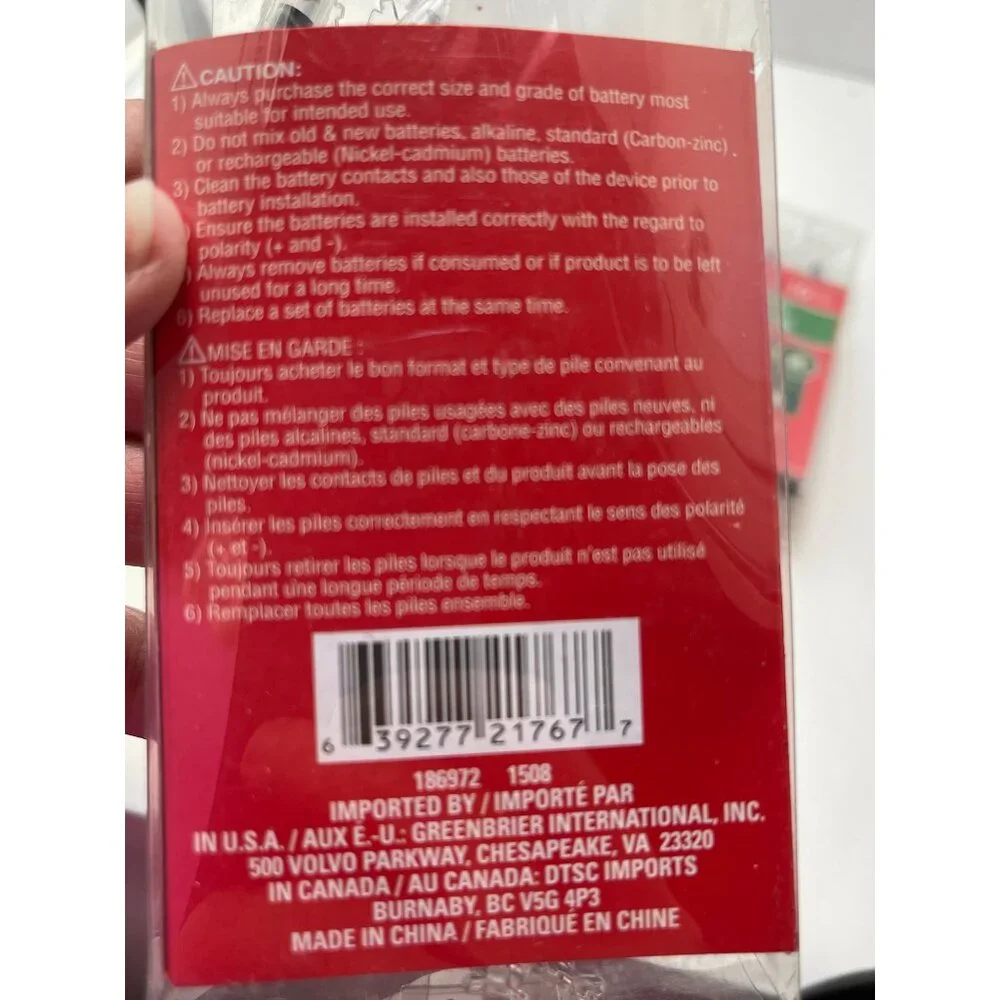 LED Holiday String Lights White 10 Ct‎  Indoor Battery Operated 2 PC.